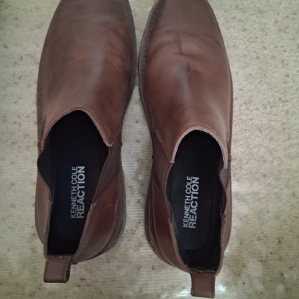 Kenneth Cole Reaction Brown Leather Chelsea Boots